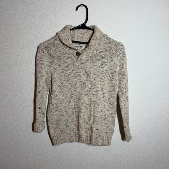 urban pipeline Other - Urban Pipeline Sweater Boys‎ Small Cream Speckled Tight Knit Ribbed Shawl Collar
